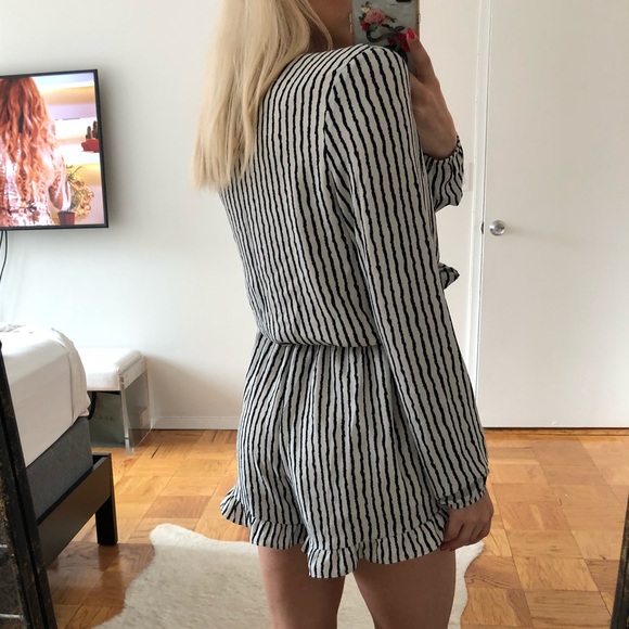 Koko & Palenki Striped Long Sleeve Tie Romper - Picture 3 of 4